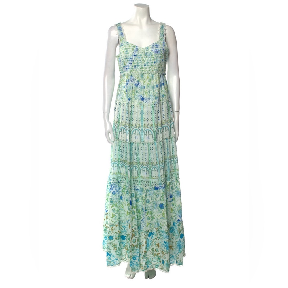 Rococo SAND Printed Long green blue dress small